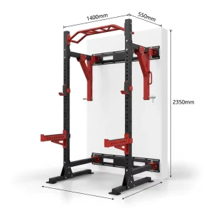 Wall-Folding Steel Squat Rack 75×75 Tube 3mm Counterbalanced Smith Machine Functional Trainer Multi-Function Station Commercial