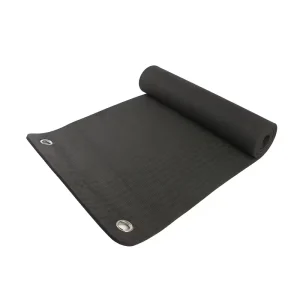 Wall-Hanging Black TPE Exercise Yoga Mat Thick Non-Slip with Eyelet Hole and Custom Print