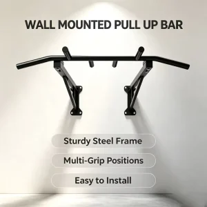 Wall-Mounted Chin-Up Bar Multi-Grip Pull-Up Bar Steel Strength Training