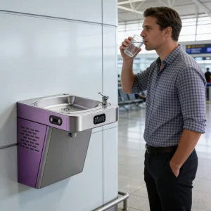 Wall Mounted Electric Water Drinking Fountain and Bottle Filling Station Water Cooler Cold Outdoor Commercial School