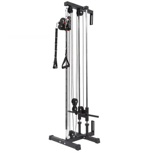 Wall-Mounted Home Gym Trainer with High-Low Pulley System for Lat Pulldown, Chest Expansion, and Full-Body Workout