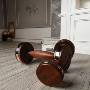 Walnut Wood Dumbbell Set for Home and Commercial Gyms, Anti-Slip