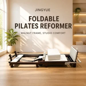 Walnut Wood Folding Pilates Reformer Bed Machine Set for Home