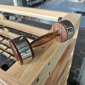 Walnut Wood Stainless Steel Fixed Dumbbell with Ergonomic Wooden Handle for Home Strength Training