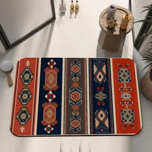 Washable Absorbent Polyester Kitchen Floor Mat Non-Slip Pet-Friendly