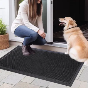 Washable Front Entry Doormat Modern Industrial TPE Floor Mat Easy to Clean