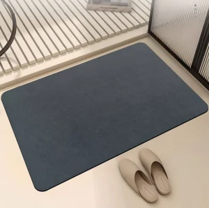 Washable Non-Slip Leather Floor Mat with Rubber Backing