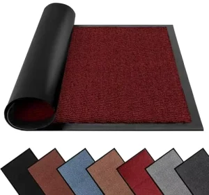 Washable Outdoor Heavy-Duty Non-Slip Flat-Weave Mat with Rubber Backing