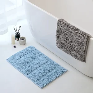 Water-Absorbent Chenille Anti-Slip Door Mat Machine-Washable Reusable Bathroom and Kitchen Floor Mat