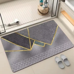 Water Absorbent Washable Non-Slip Thick Soft Diatomite Bath Mat