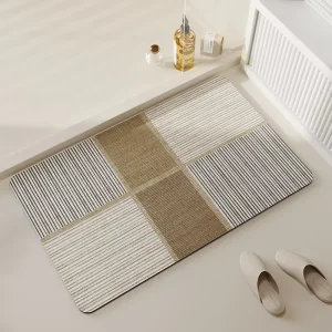 Water-Absorbing Floor Mat Non-Slip Bath Mat Quick-Drying Doormat for Bathroom Shower Room
