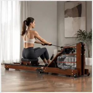 Water Resistance Foldable Solid Wood Water Rower for Home Gym Cardio Fitness Equipment 150kg Load
