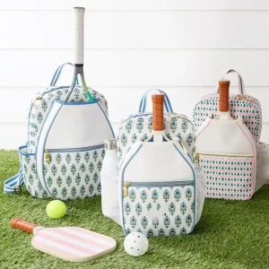 Water Resistant Polyester Floral Print Sports Sling Tote Backpack 30 40L Large Capacity Custom Logo Women Bag Tennis Pickleball