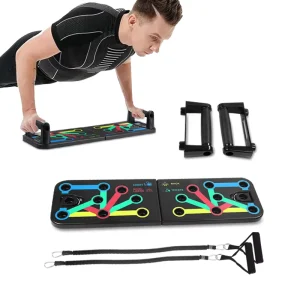 Waterproof 14-in-1 Push-Up Board with Adjustable Resistance Band