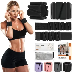 Waterproof Adjustable Silicone Magnetic Wrist and Ankle Weight Bracelets for Women, Yoga, Pilates and Workout