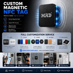 Waterproof Anti-Metal NFC ABS Tag with Magnet for Office Management Retail Service Warehouse Tracking