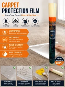 Waterproof Dustproof Paint-Resistant Self-Adhesive Anti-Slip Non-Woven Fabric Floor Protection for Carpets