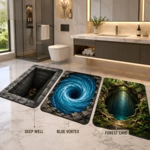 Waterproof Eco-Friendly Anti-Slip Rubber Bathroom Mat Medium Thickness Customizable Pattern