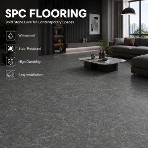 Waterproof High Gloss Rigid Core SPC Vinyl Plank Flooring 7mm 12mm for Indoor Use