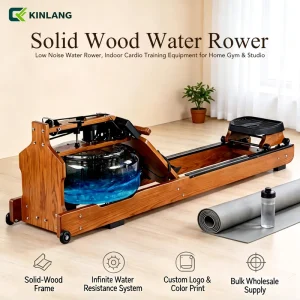 Waterproof Oak Rowing Machine with Silent Operation and No Installation