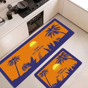 Waterproof Oil-Proof PVC Foam Anti-Fatigue 2-Piece Kitchen Mat Set