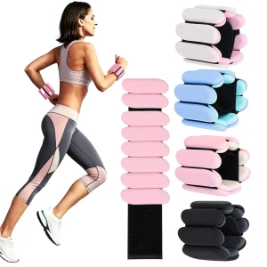 Waterproof Silicone Wrist Ankle Weights Adjustable Weighted Bands for Fitness Running Yoga Pilates Strength Training