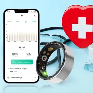 Waterproof Simple and Stylish Design Health Smart Ring with 24 Hours Real Time Heart Rate Monitoring