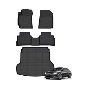 Waterproof TPE Car Floor Mats 18mm Thick Sound Absorption 4-Piece Set
