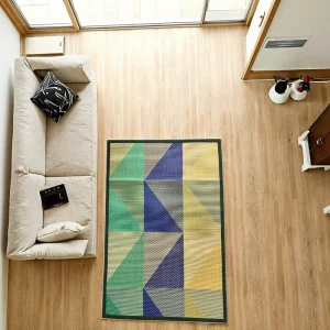 Waterproof Washable Cushioned PET Friendly Bamboo Art Decor Floor Mat Rug for Bedroom and Living Room Non-slip