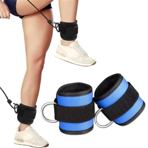 Wear-Resistant Adjustable D-Ring Ankle Cuffs for Cable Machine Training