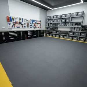 Wear Resistant PVC Interlocking Floor Tiles Anti Slip Garage Mat Easy Install