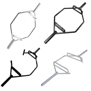 Weight Lifting Hex Trap Barbell Deadlift Squat Shrug Bar with Locking Collars