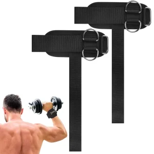 Weight Lifting Straps with D Rings Heavy Duty Cable Machine Attachments Lifting Wrist Straps Gym Workout Pull up Lifting Straps