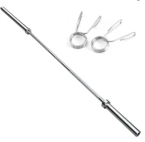 Weightlifting Barbell with Two Spring Collars