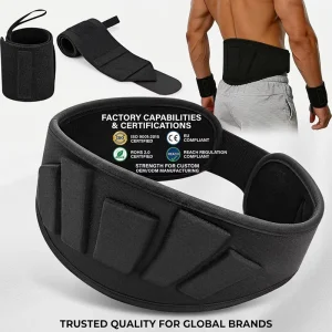 Weightlifting Belt Wrist Wraps Combo Back Support Heavy Duty Soft EVA Foam Non Slip Adjustable CE&REACH&ISO9001 Certified