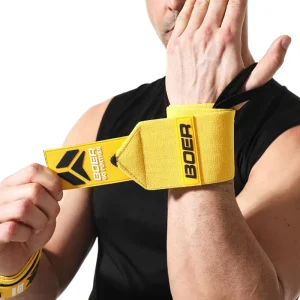 Weightlifting and Powerlifting Wrist Wraps with Adjustable Thumb Loop