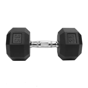 Weights Dumbbell Black Rubber Hexagonal Dumbbells Gym Use Hex Rubber Coated Dumbbell Set