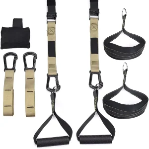 Wellshow Sport Suspension Trainer Kit for Whole Body Workout Home Gym Bodyweight Resistance Training Straps