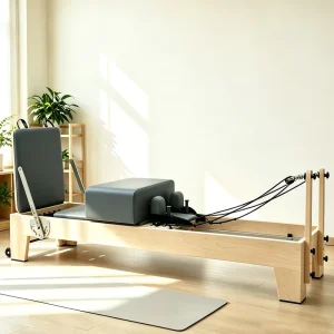 White Maple Wood Pilates Reformer Bed for Studio and Home Training