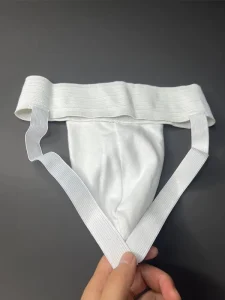 White Men’s Jockstrap Crotch Protector, Sports Protective Equipment, Breathable