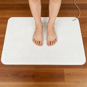 White PU Leather Grounding Mat Rubber Backing Conductive Anti-Static Earthing Mat for Desk Floor Home Use