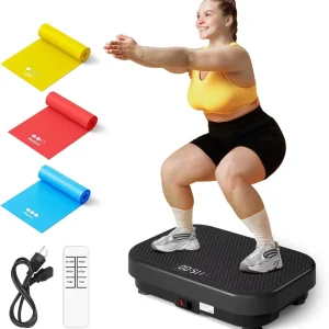 Whole Body Vibration Plate Fitness Shaker Machine with Resistance Bands and Remote