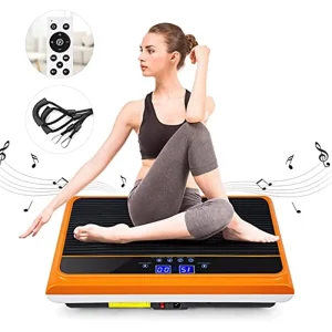Whole Body Vibration Platform Machine with Loop Resistance Bands for Home Fitness Training