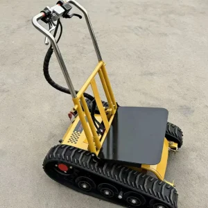 Wide-Track Foldable Electric Stair Climber Cart with Rubber Wheels for Storage, Shopping, and Farm Work