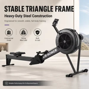 Wind Resistance Rowing Machine for Aerobic Exercise at Home or Gym