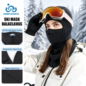 Winter Custom Ski Mask Full-Face Neck Gaiter Outdoor Windproof Warm Fleece-Lined Hood Balaclava