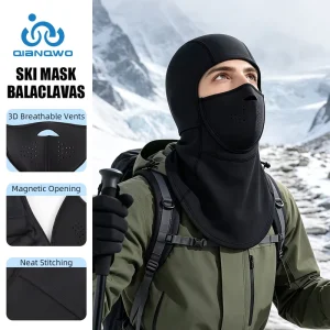 Winter Custom Ski Mask Full-Face Neck Gaiter Outdoor Windproof Warm Fleece-Lined Hood Cycling Balaclava