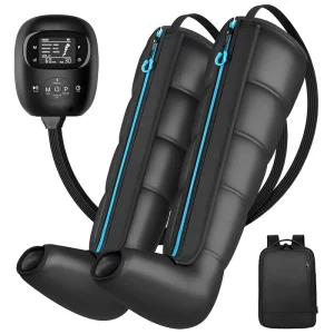 Wireless Rechargeable Air Compression Leg Massager, 40-220 mmHg, 6 Massage Modes