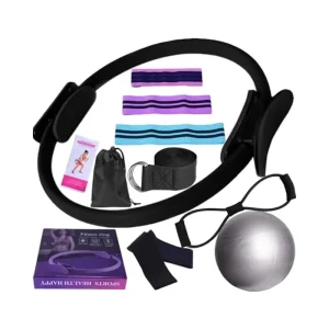 Women’s 11-Piece Pilates and Yoga Resistance Band Kit with Booty Bands and Figure-8 Band