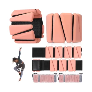 Women’s 4 Lb Silicone Adjustable Wrist and Ankle Weights for Gym, Yoga, Pilates, Strength Training, Running and Walking